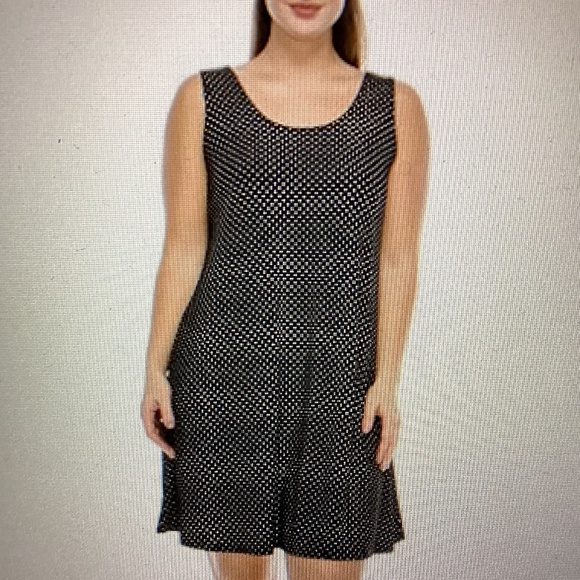 STRETCHY MISSY TANK DRESS ( Size XL) ( Color: BLACK DOTS) ( PREOWNED) - Picture 1 of 7